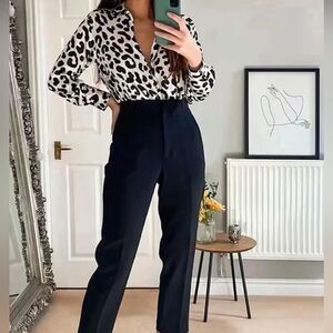 Black High-Waisted Women's Pants